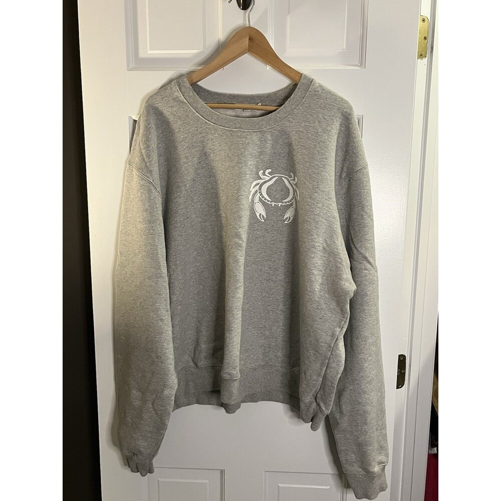 Good American Astrology Zodiac Cancer Sign Grey Sweatshirt Size 5 (XXL)